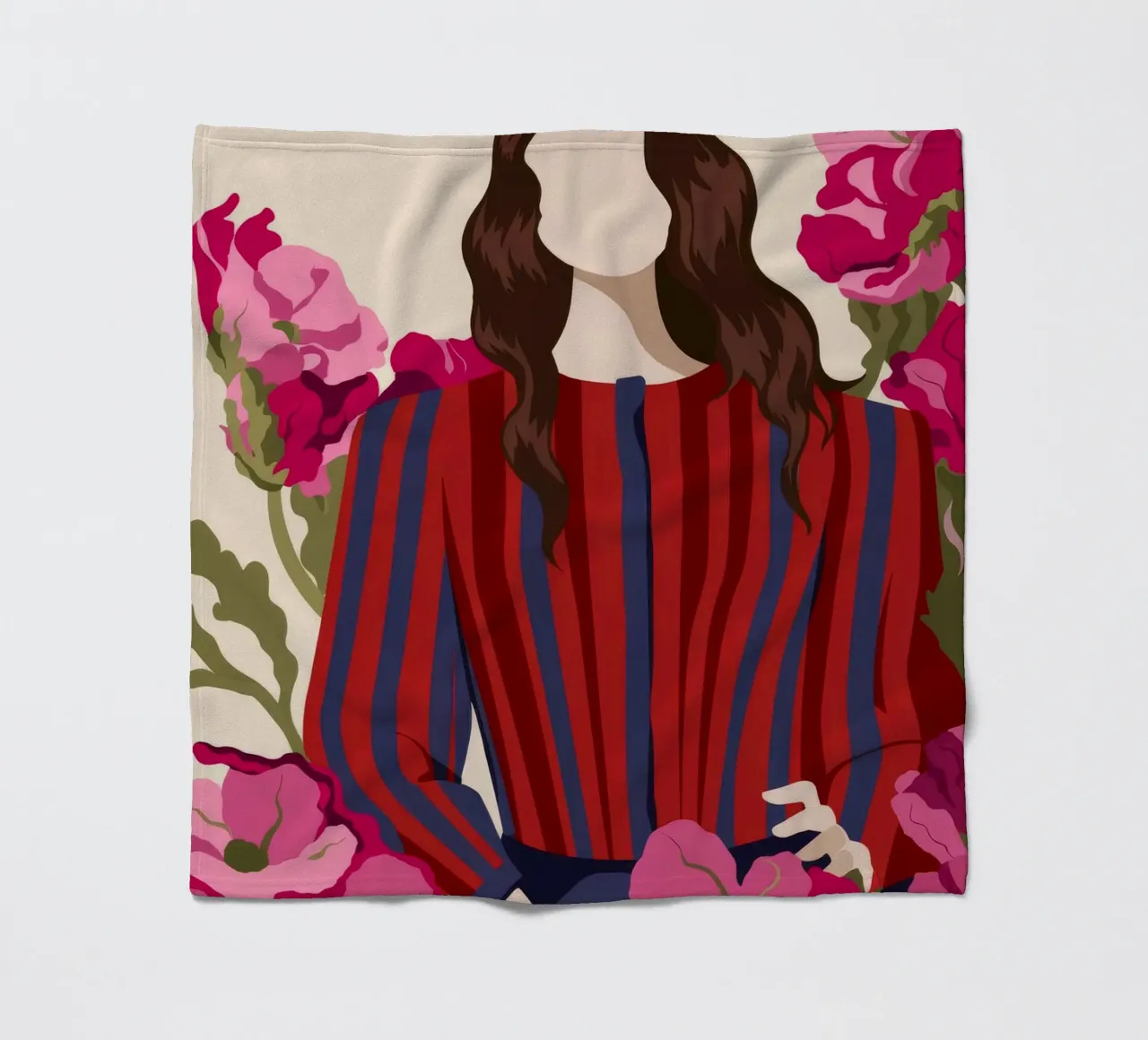 Conjunto de rayas Flores manta de franela de Kamera Obskura