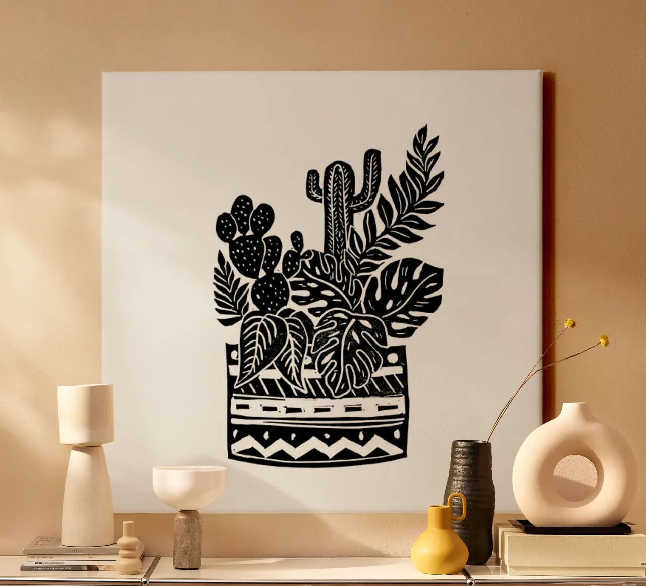 Botanical Pot tela con Cornice a cassetta da Bianca Green