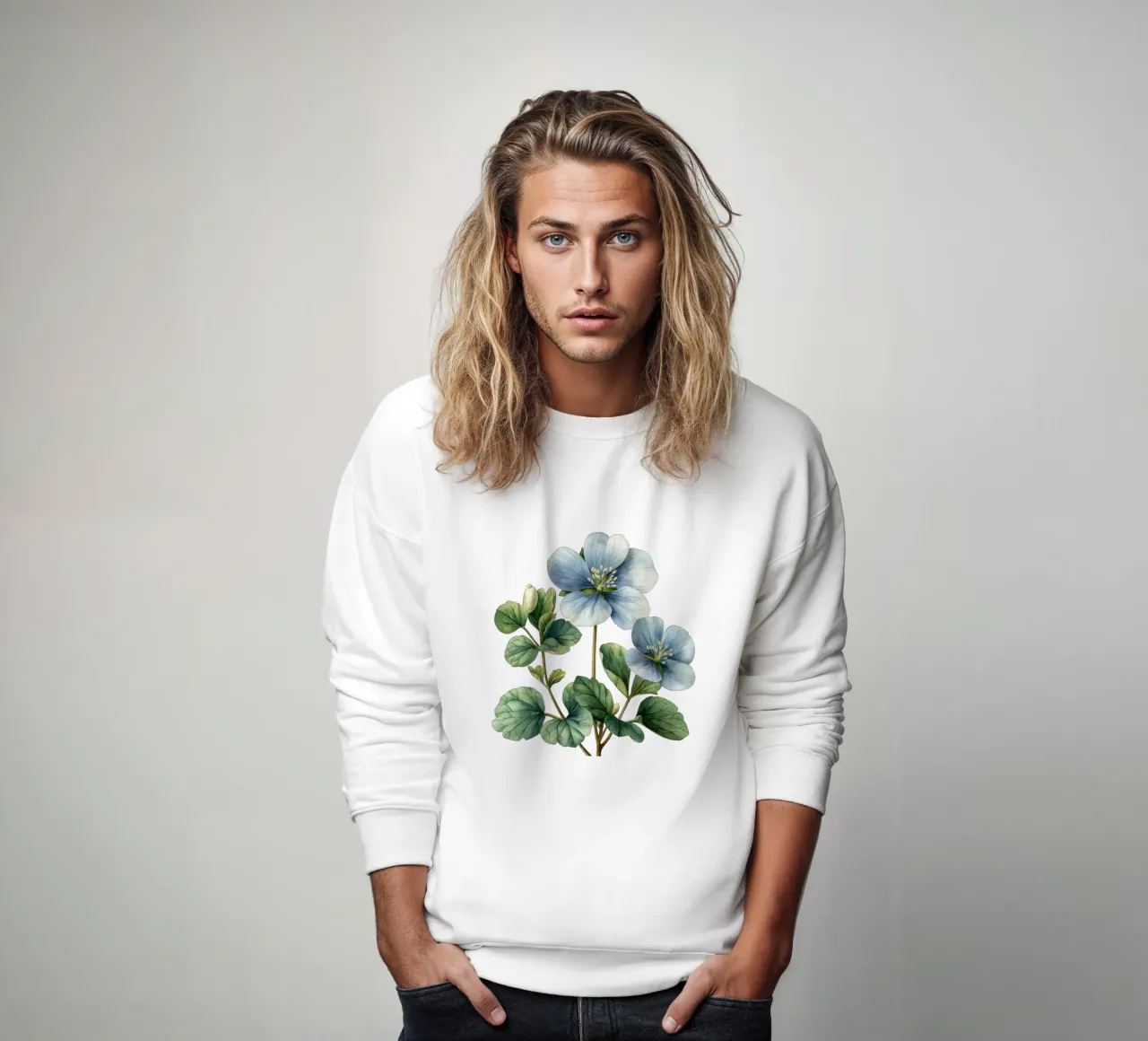 Wood Sorrel Flower sweatshirt by Bold Blooms