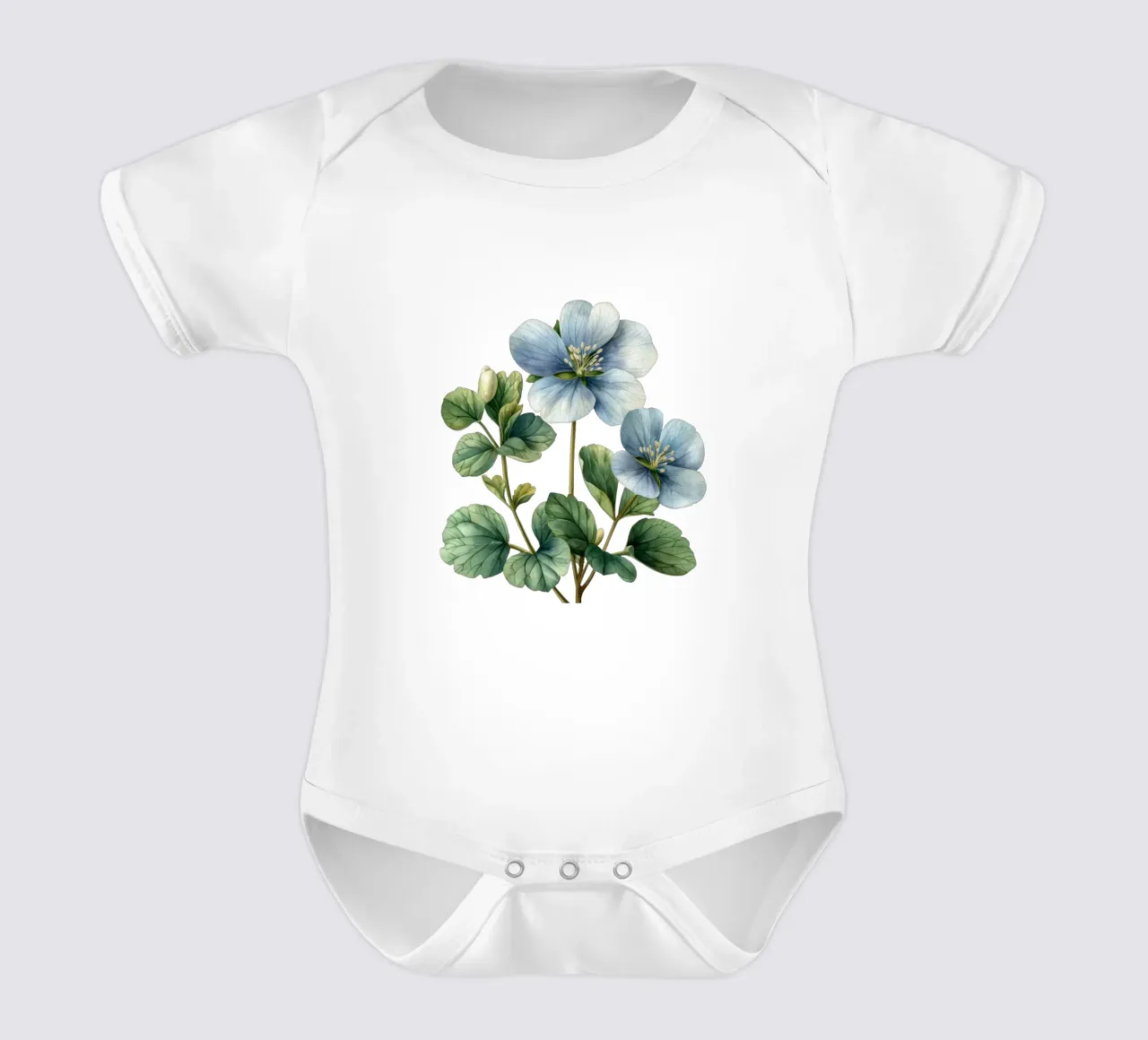 Wood Sorrel Flower short-sleeve baby romper by Bold Blooms