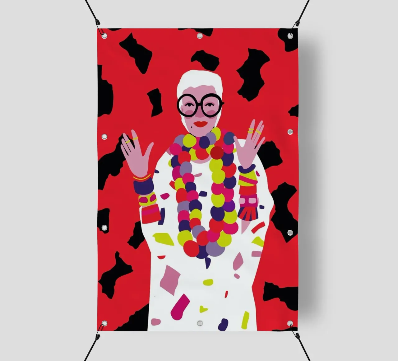 Iris Apfel telo in pvc da Mariery Young