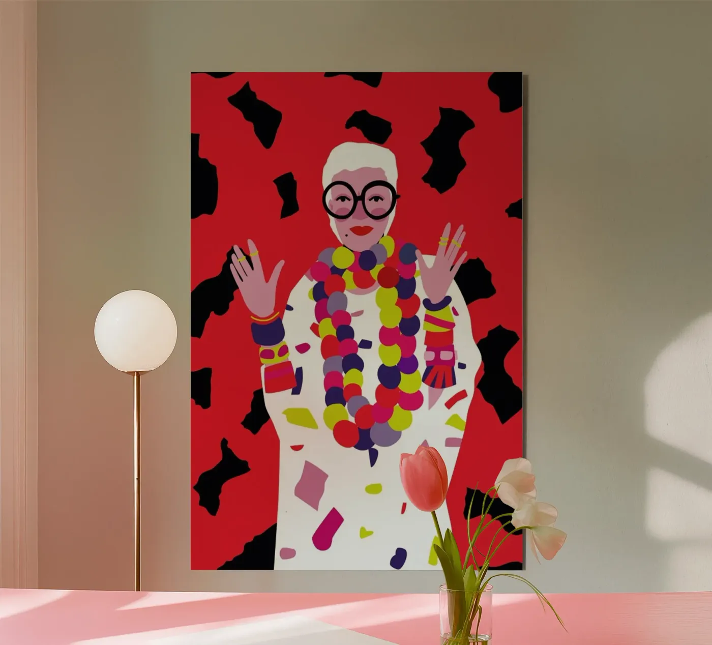 Iris Apfel alluminio dibond da Mariery Young