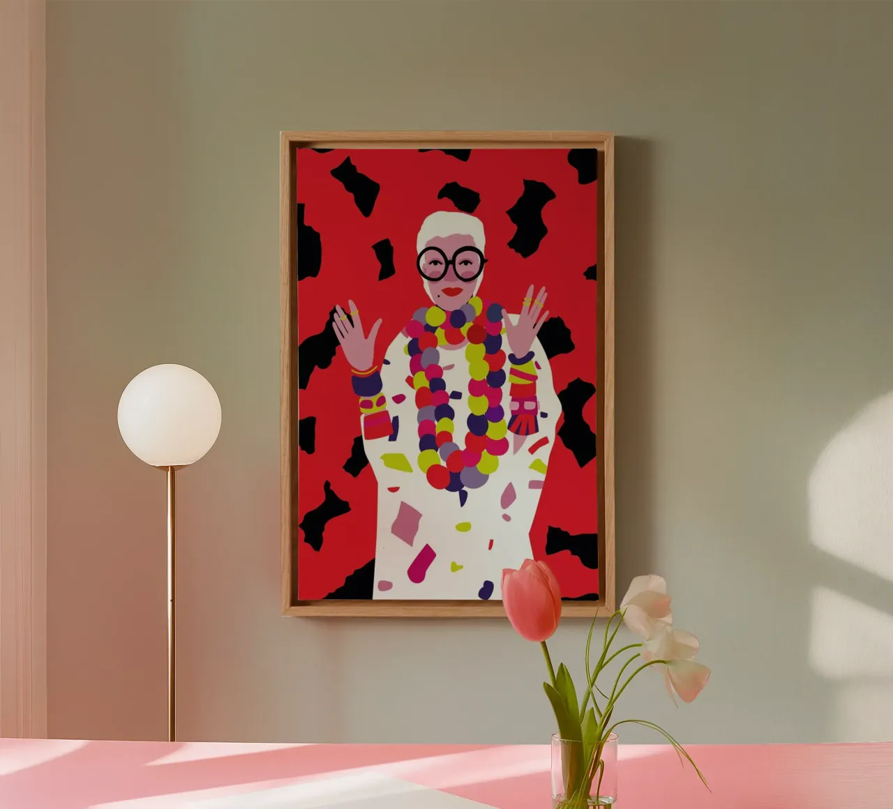 Iris Apfel tela con Cornice a cassetta da Mariery Young