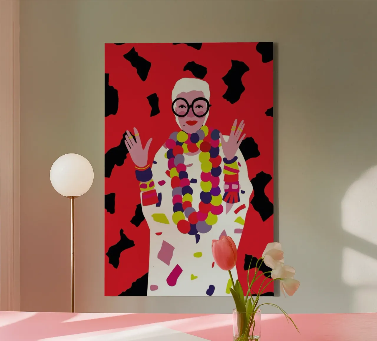 Iris Apfel tela con Cornice a cassetta da Mariery Young