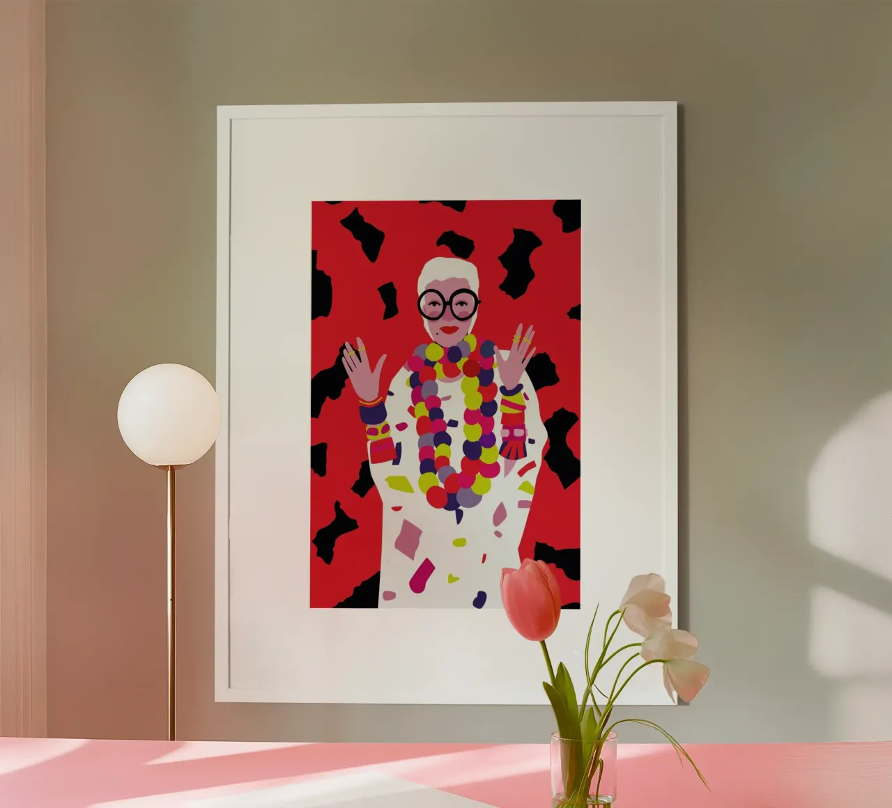 Iris Apfel poster con telaio in plastica da Mariery Young