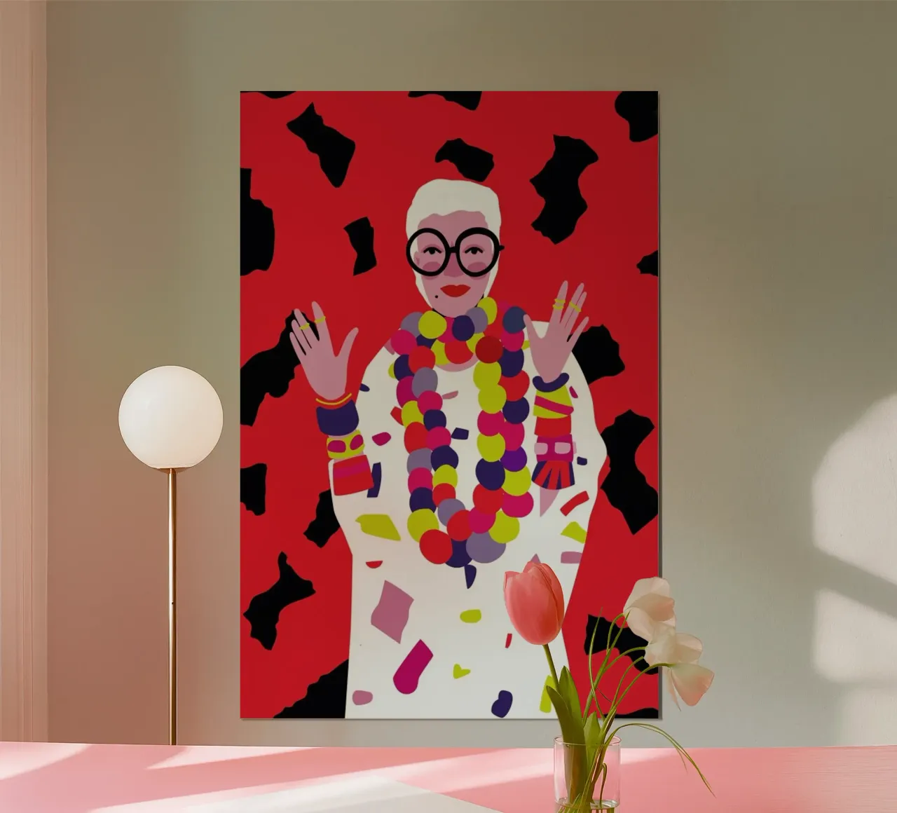 Iris Apfel poster con telaio in plastica da Mariery Young