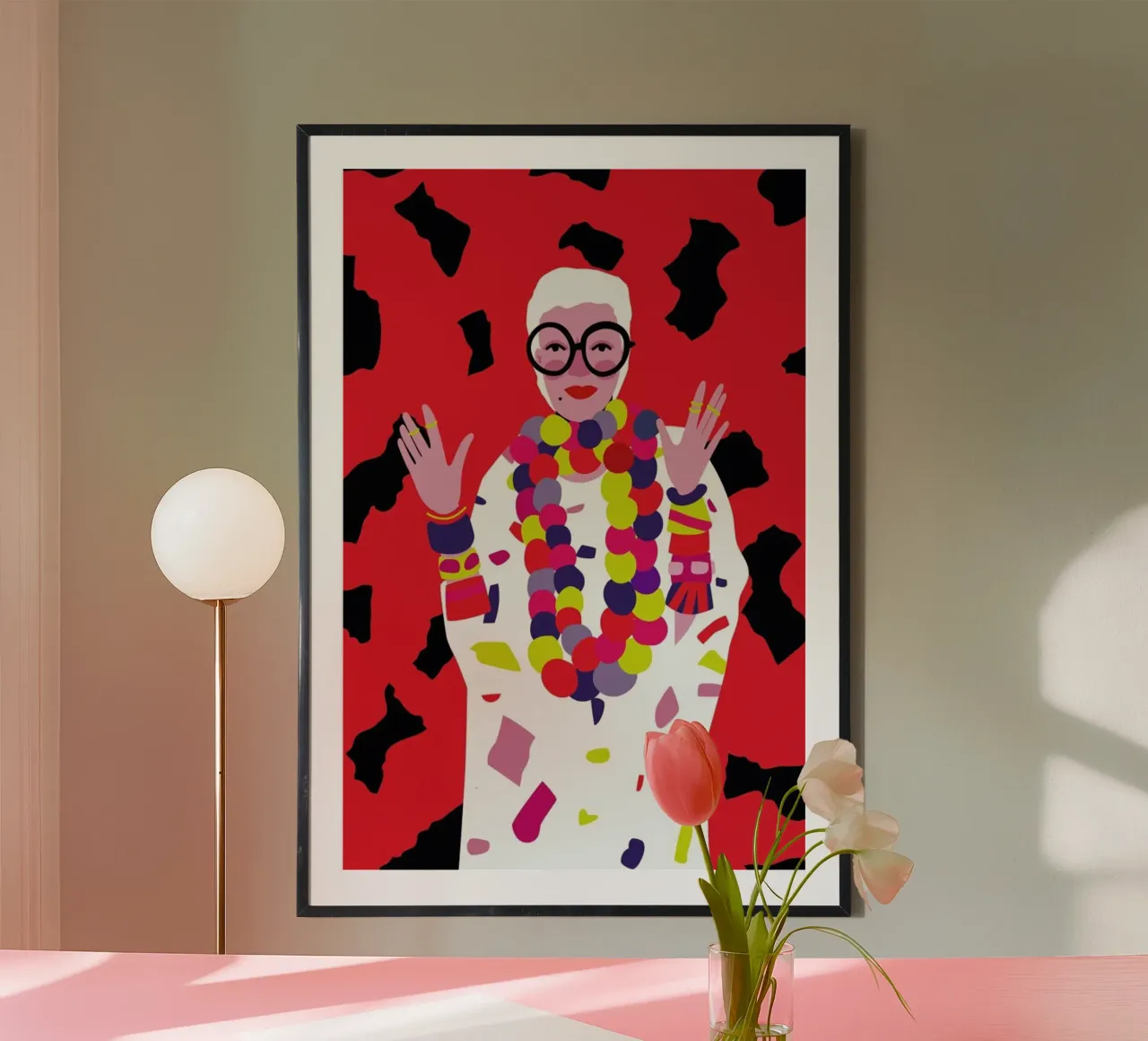 Iris Apfel poster con telaio in plastica da Mariery Young