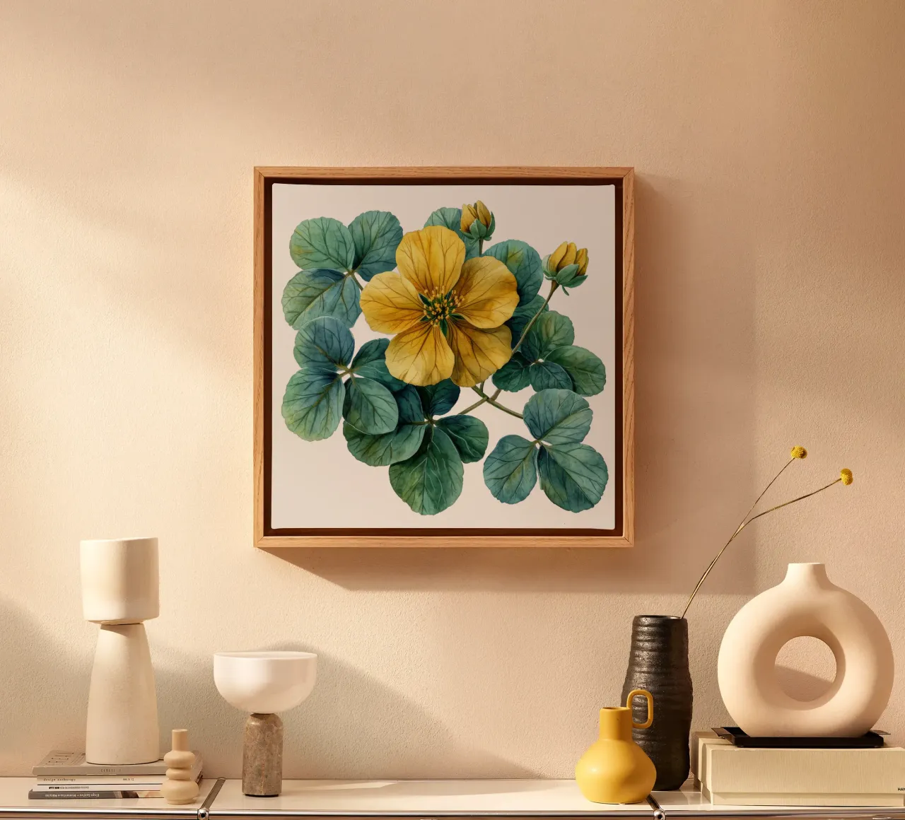 Bloem van de witte zuring canvas met Baklijst van Bold Blooms