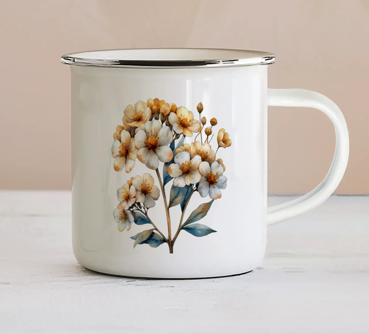 Fiore di achillea tazza in smalto da Bold Blooms