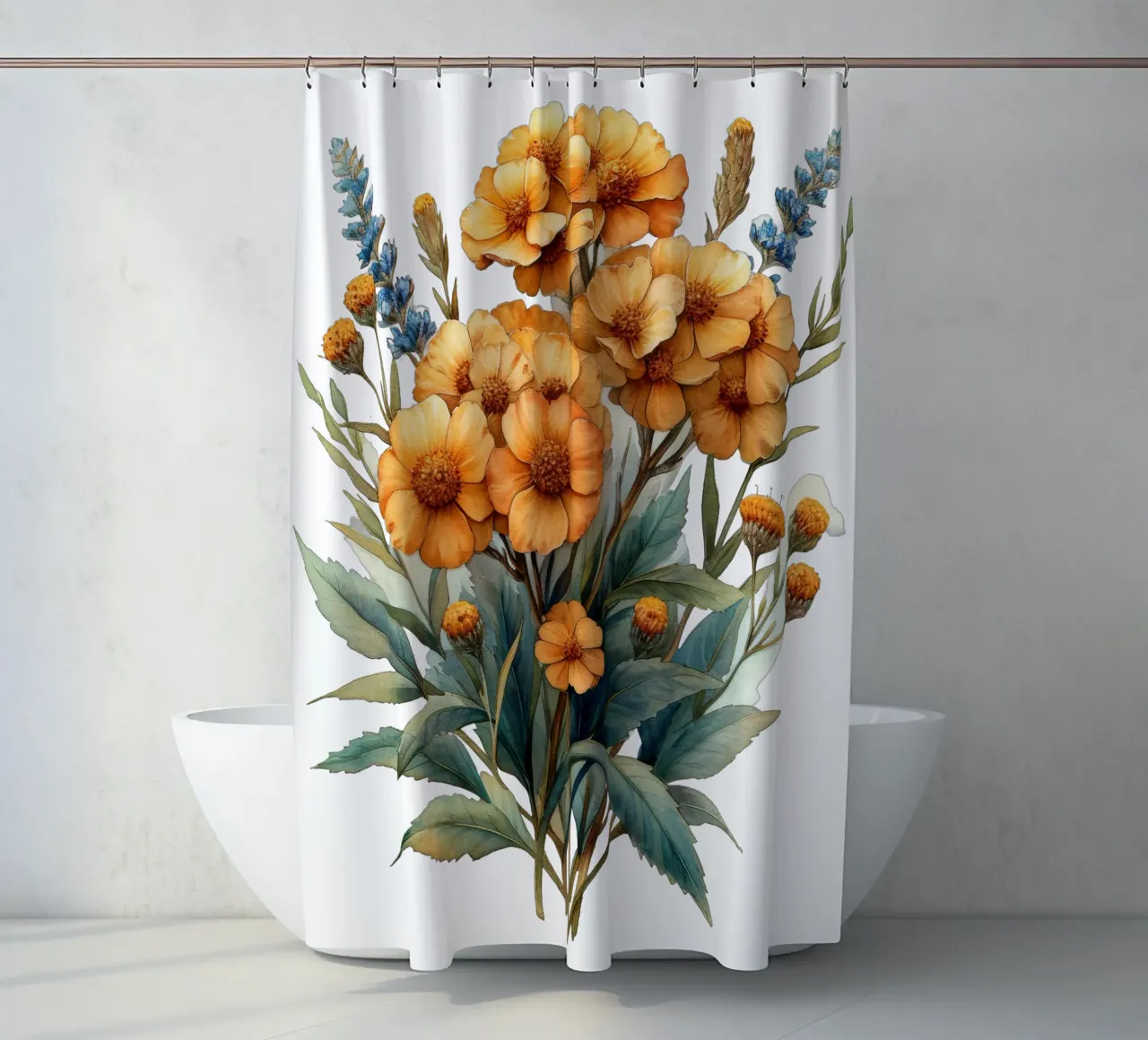 Fiore di achillea tenda da doccia da Bold Blooms