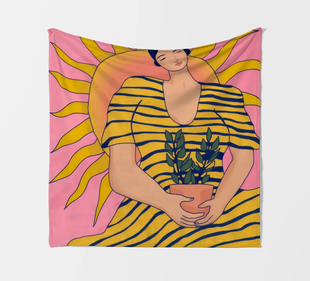 Sunlit Striped Outfit fleece blanket by Kamera Obskura