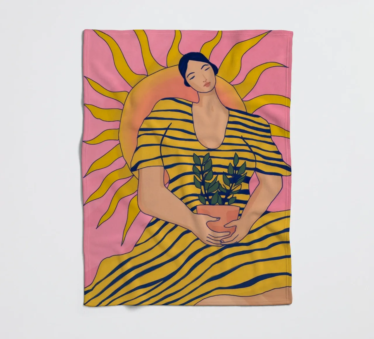 Sunlit Striped Outfit fleece blanket by Kamera Obskura