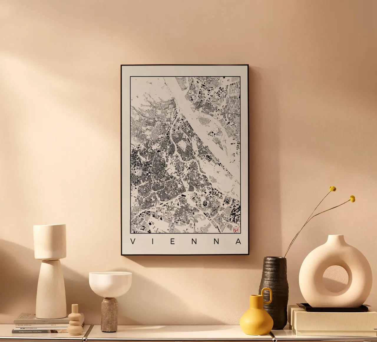 Vienna Map Schwarzplan plexiglass da Hubert Roguski