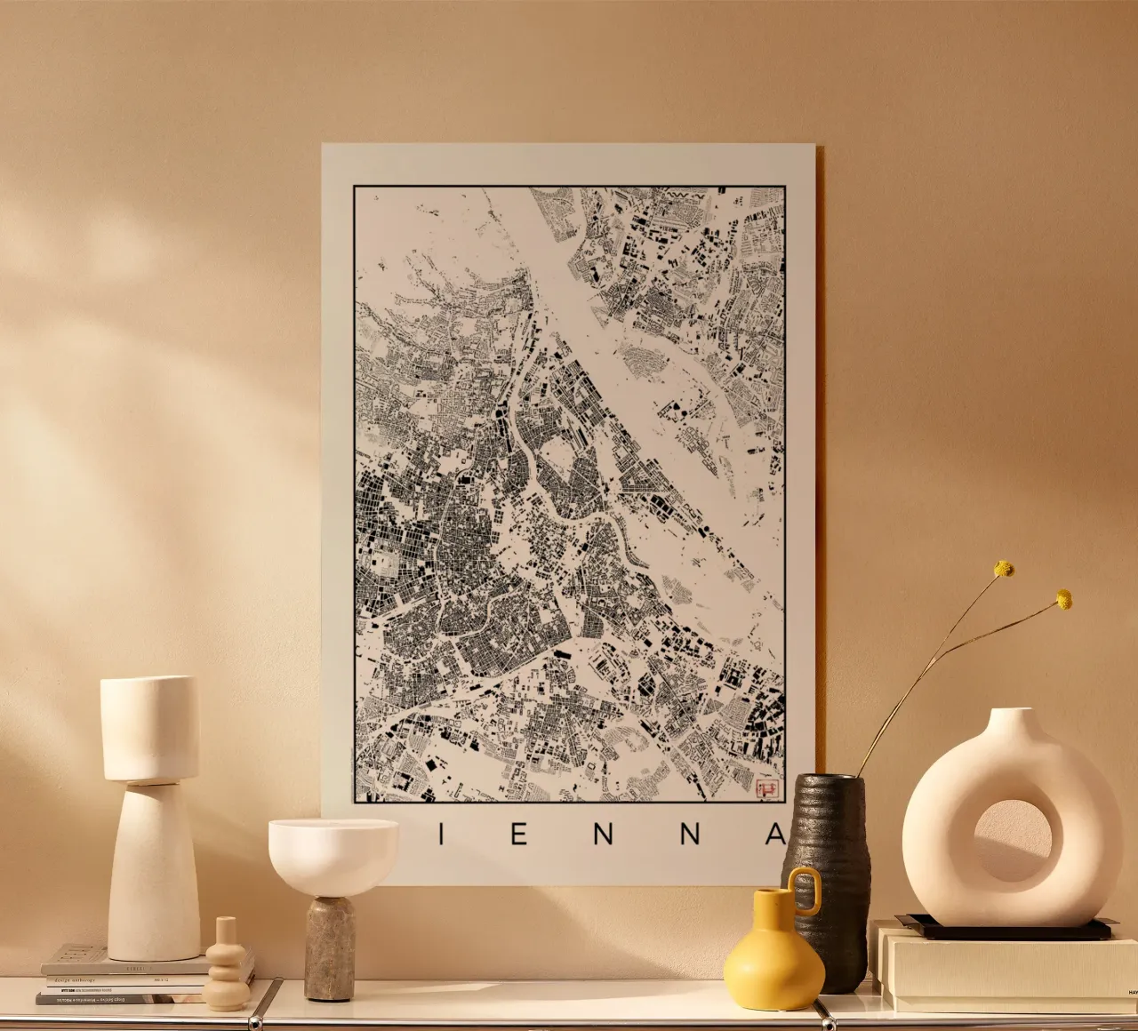 Vienna Map Schwarzplan plexiglass da Hubert Roguski