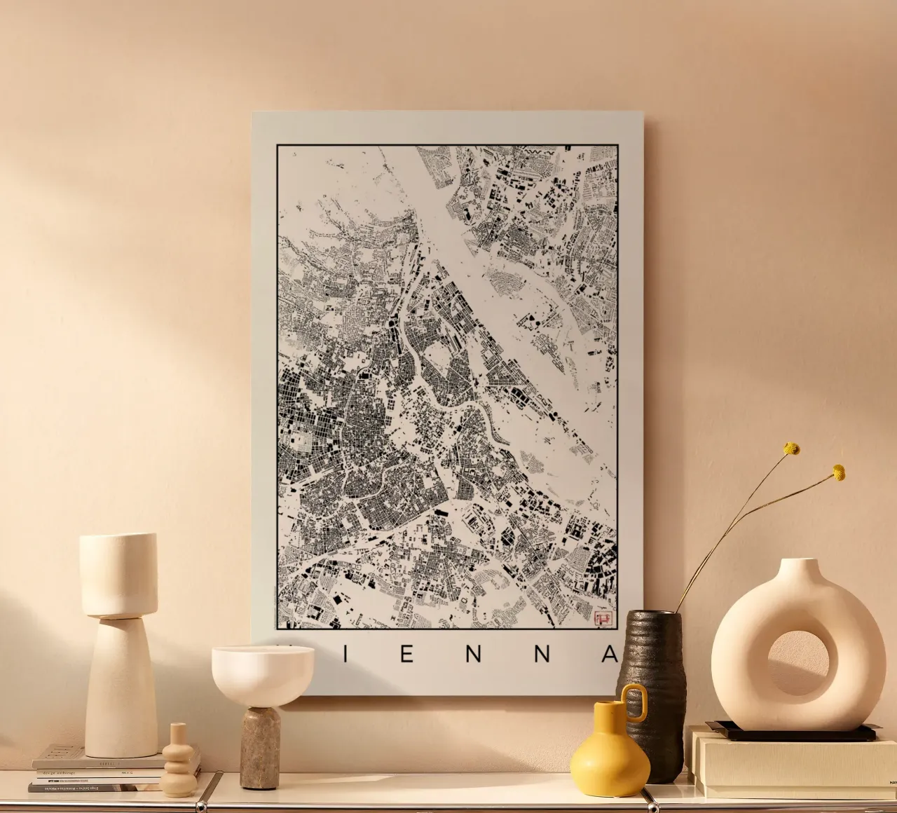 Vienna Map Schwarzplan alu dibond de Hubert Roguski
