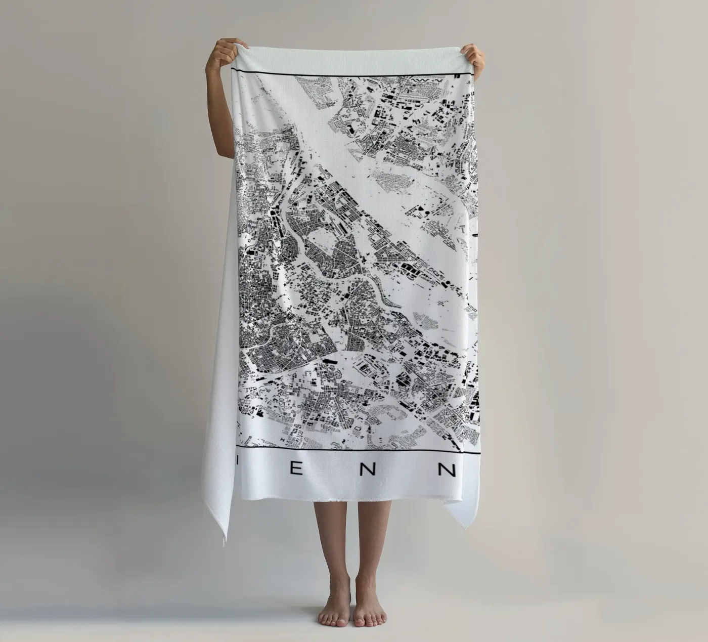 Vienna Map Schwarzplan telo mare da Hubert Roguski