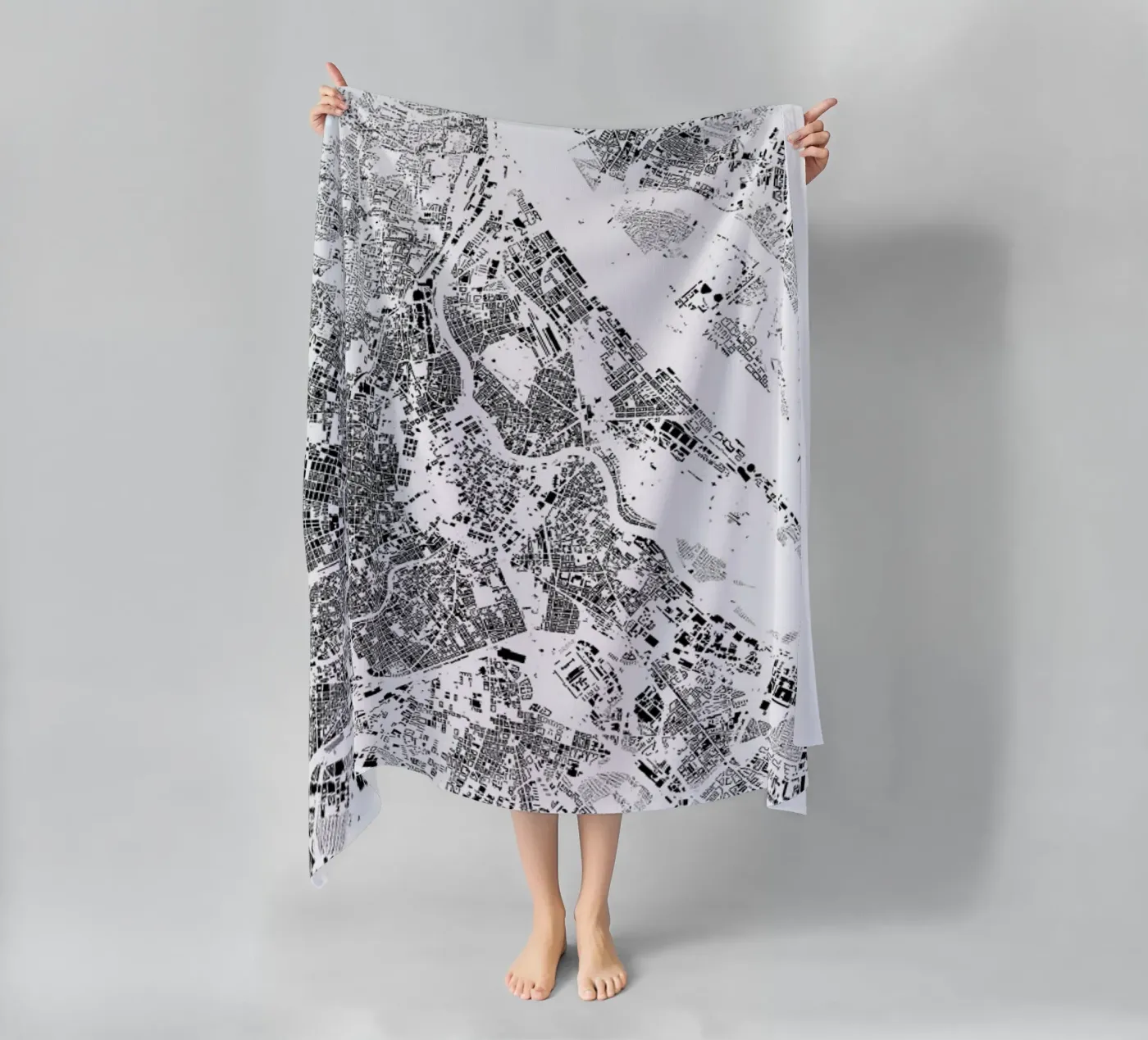 Vienna Map Schwarzplan telo mare da Hubert Roguski