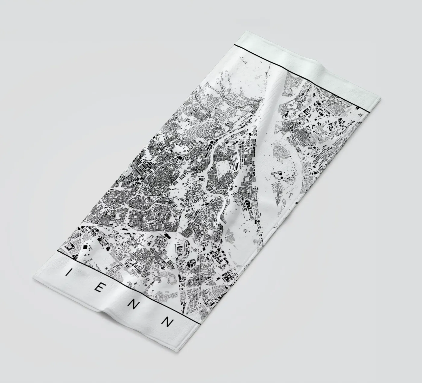 Vienna Map Schwarzplan telo mare da Hubert Roguski