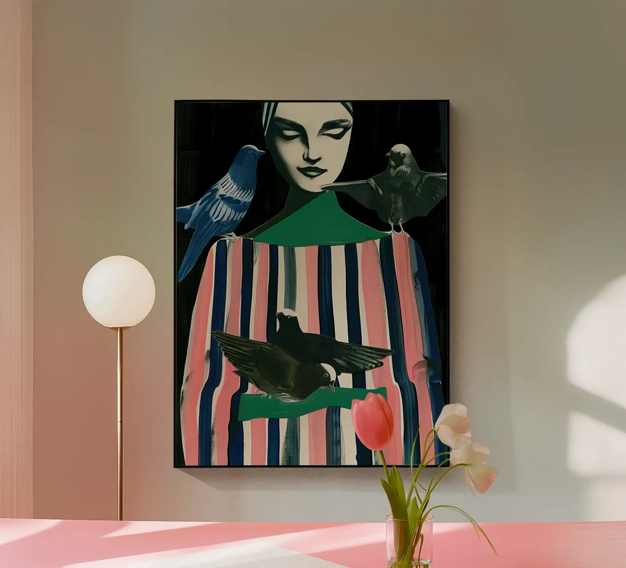 Donna e uccelli plexiglass da DaarbyN