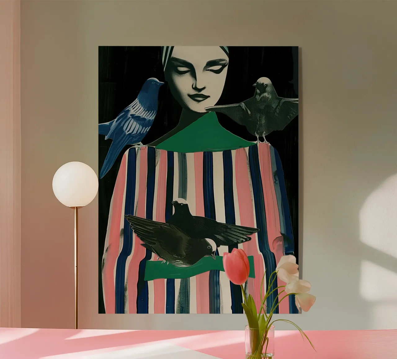 Donna e uccelli plexiglass da DaarbyN