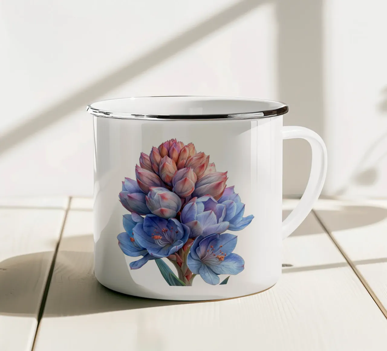 Fiore di yucca tazza in smalto da Bold Blooms