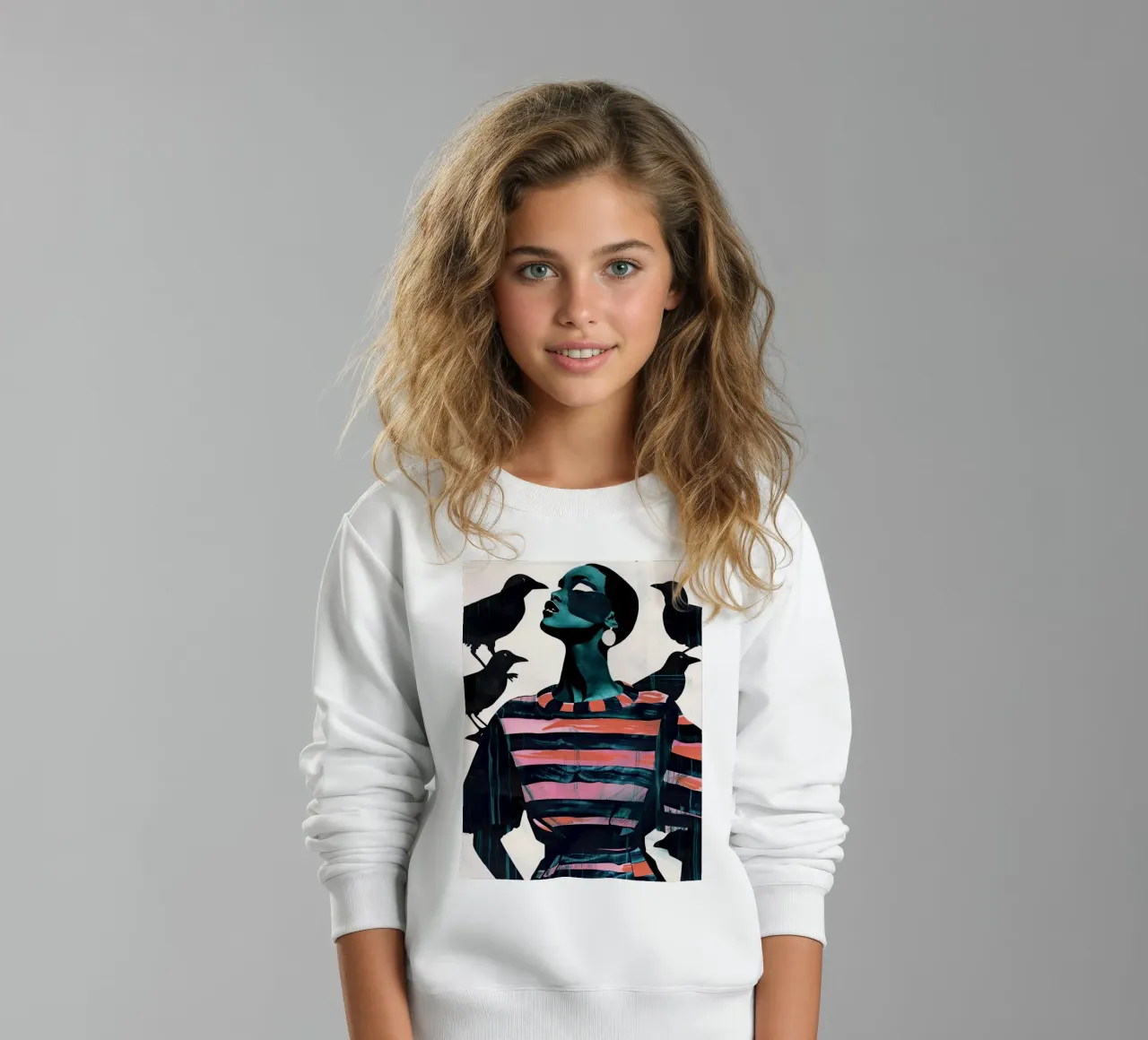 Woman and Crows kids sweatshirt by DaarbyN