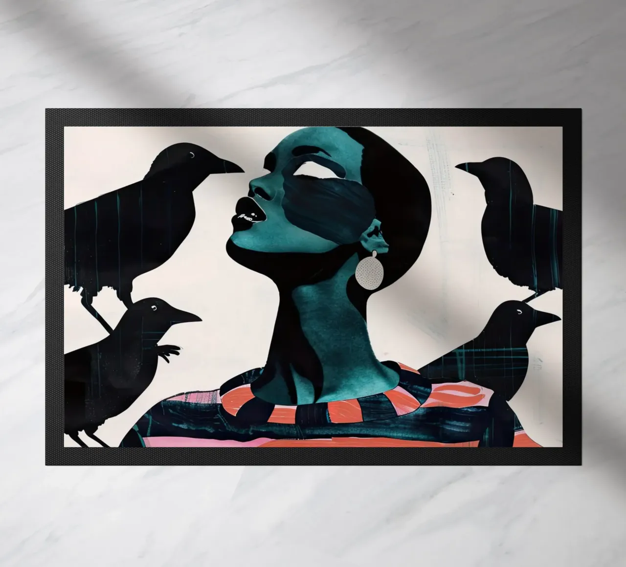 Donna e corvi zerbino da DaarbyN