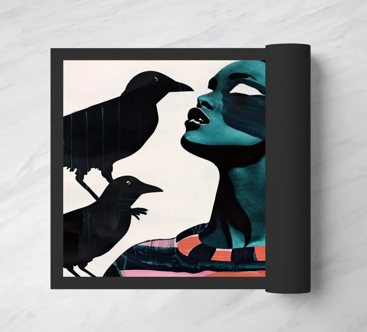 Donna e corvi zerbino da DaarbyN