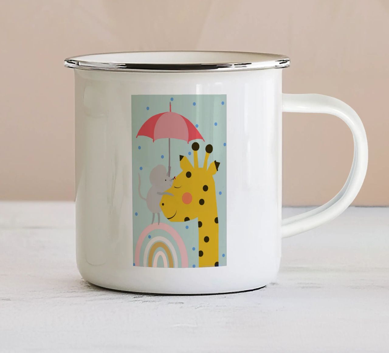 Ich lass dich nicht im Regen stehen tazza in smalto da maramirage