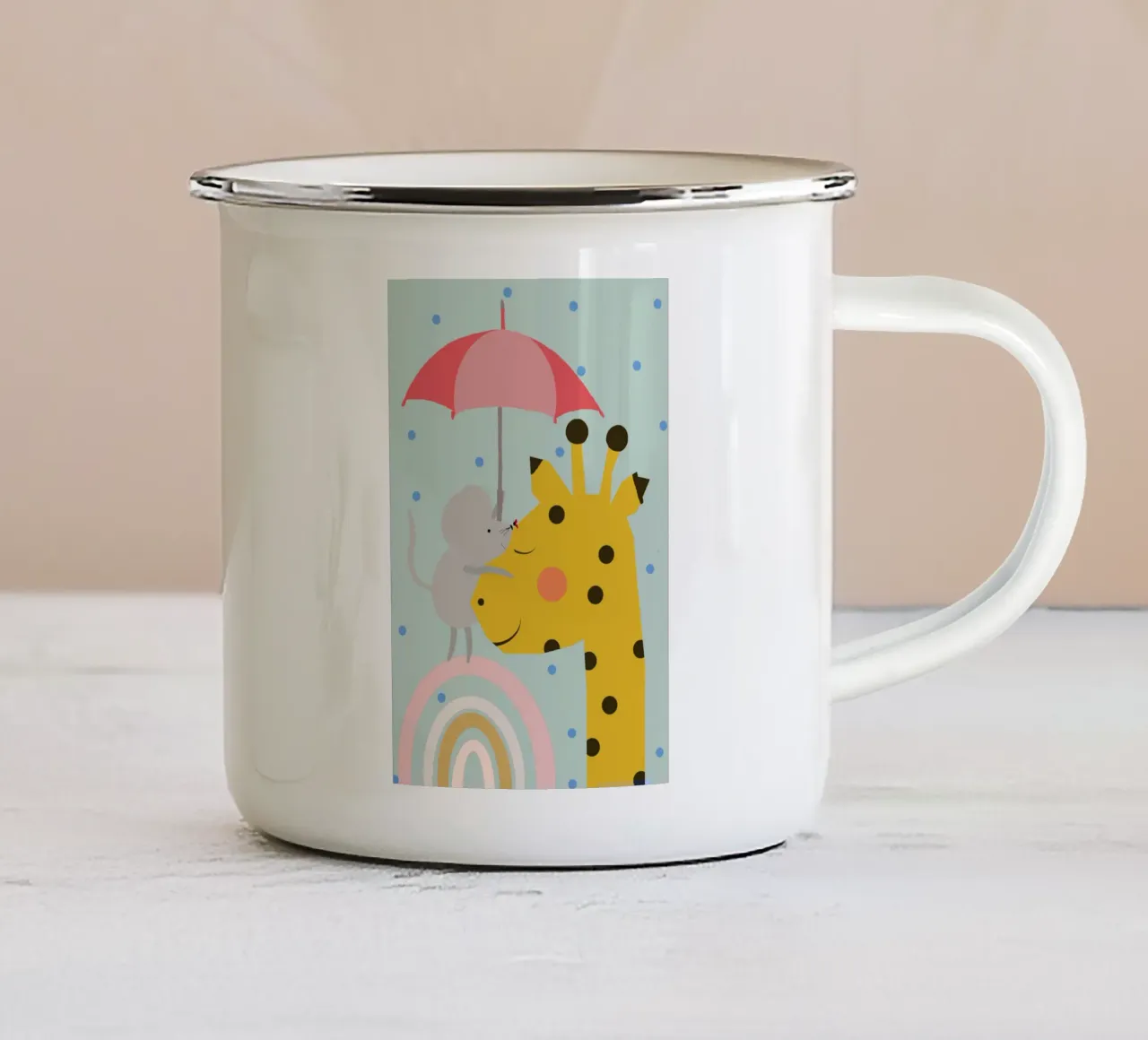 Ich lass dich nicht im Regen stehen tazza in smalto da maramirage