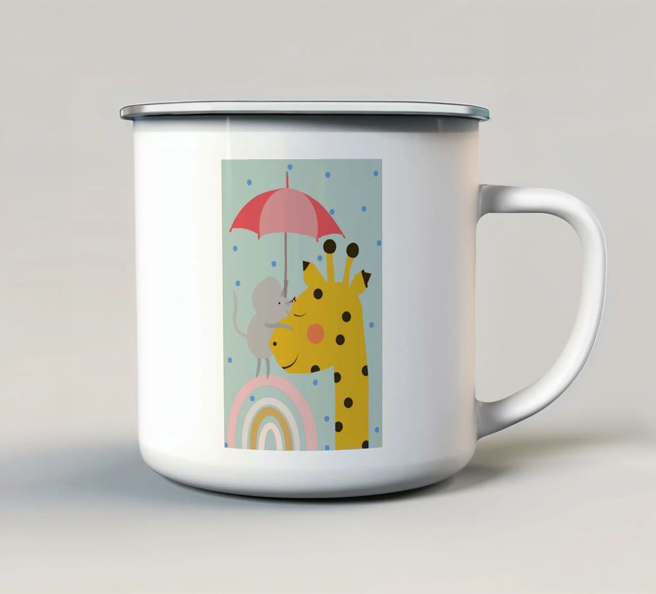 Ich lass dich nicht im Regen stehen tazza in smalto da maramirage