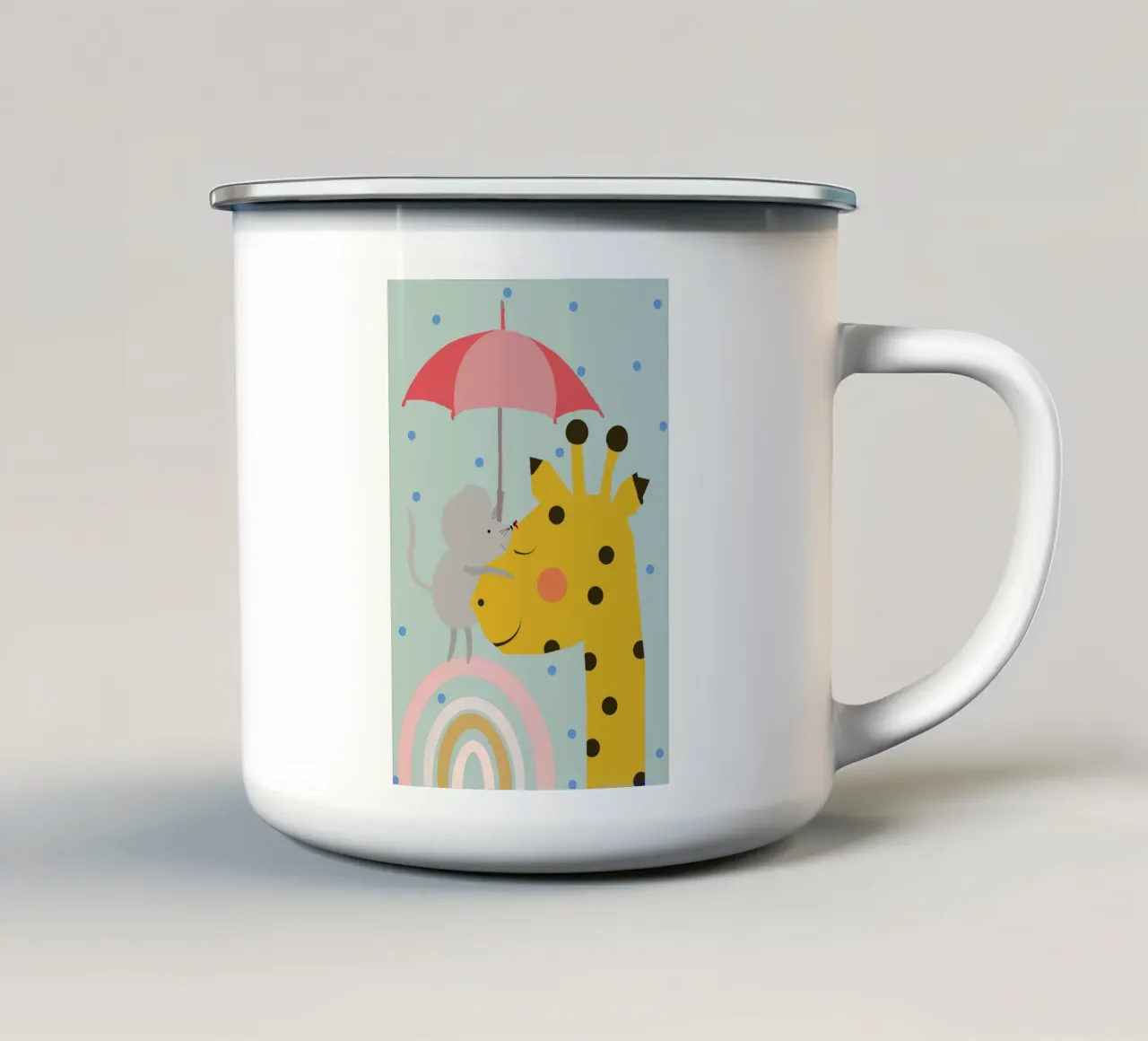 Ich lass dich nicht im Regen stehen tazza in smalto da maramirage