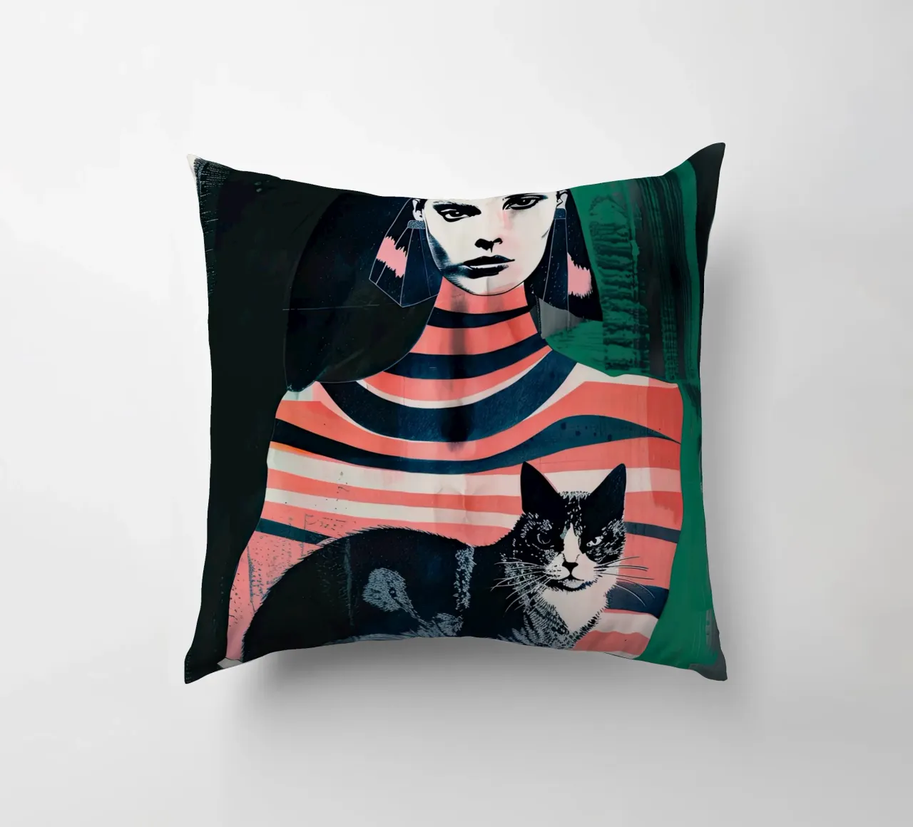 Ragazza che tiene in braccio un gatto cuscino da DaarbyN