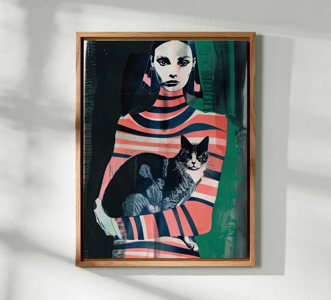 Ragazza che tiene in braccio un gatto alluminio dibond da DaarbyN
