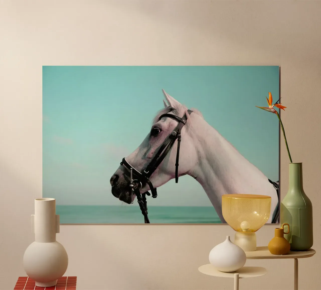 Horse Portrait poster met aluminium frame van Lara Zankoul