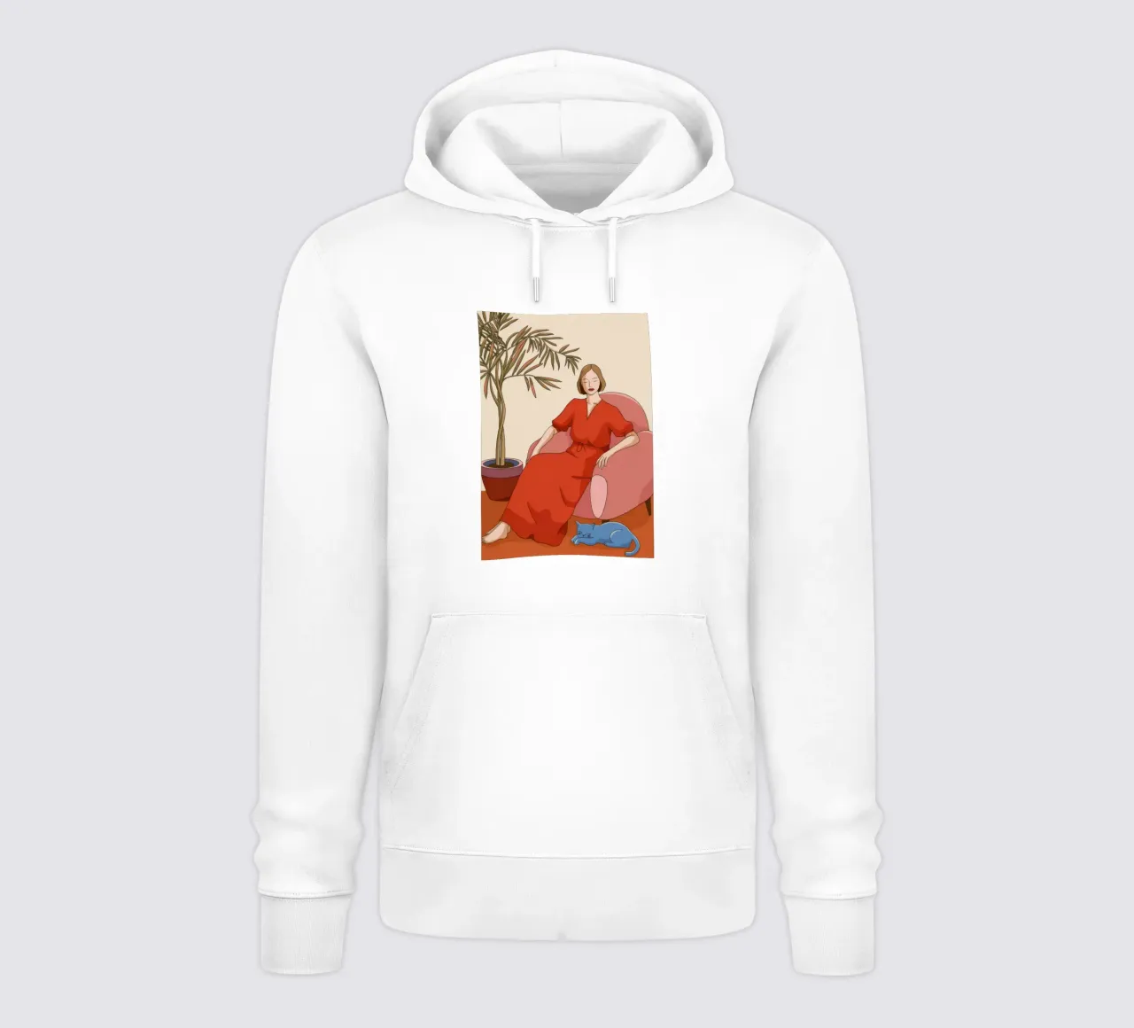 Donna in rosso felpa con cappuccio da Kamera Obskura
