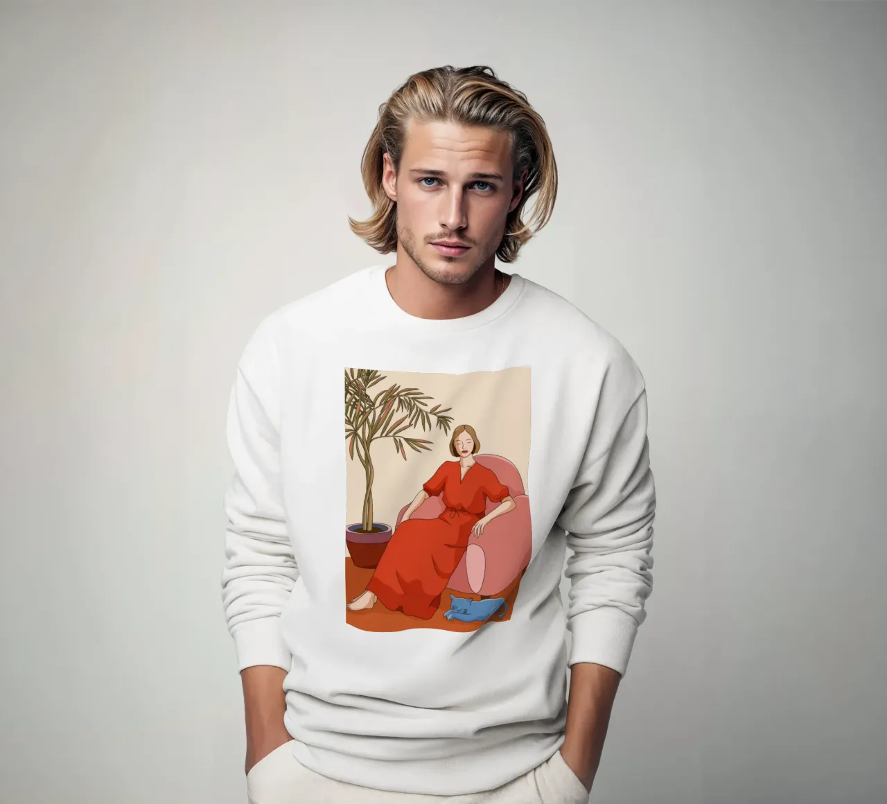 Donna in rosso felpa da Kamera Obskura