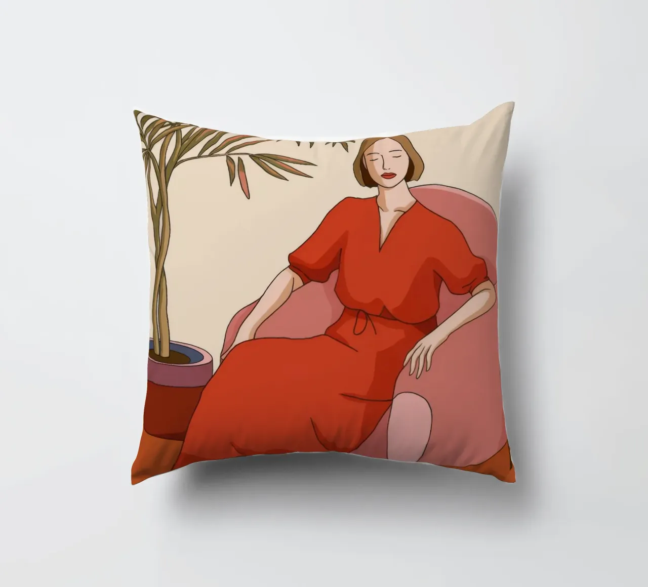 Donna in rosso cuscino da Kamera Obskura