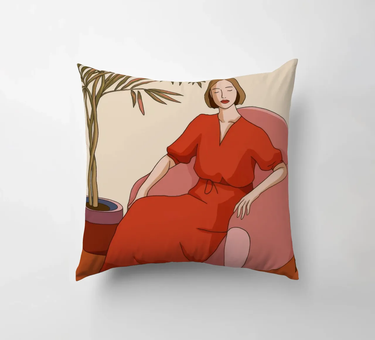 Donna in rosso cuscino da Kamera Obskura