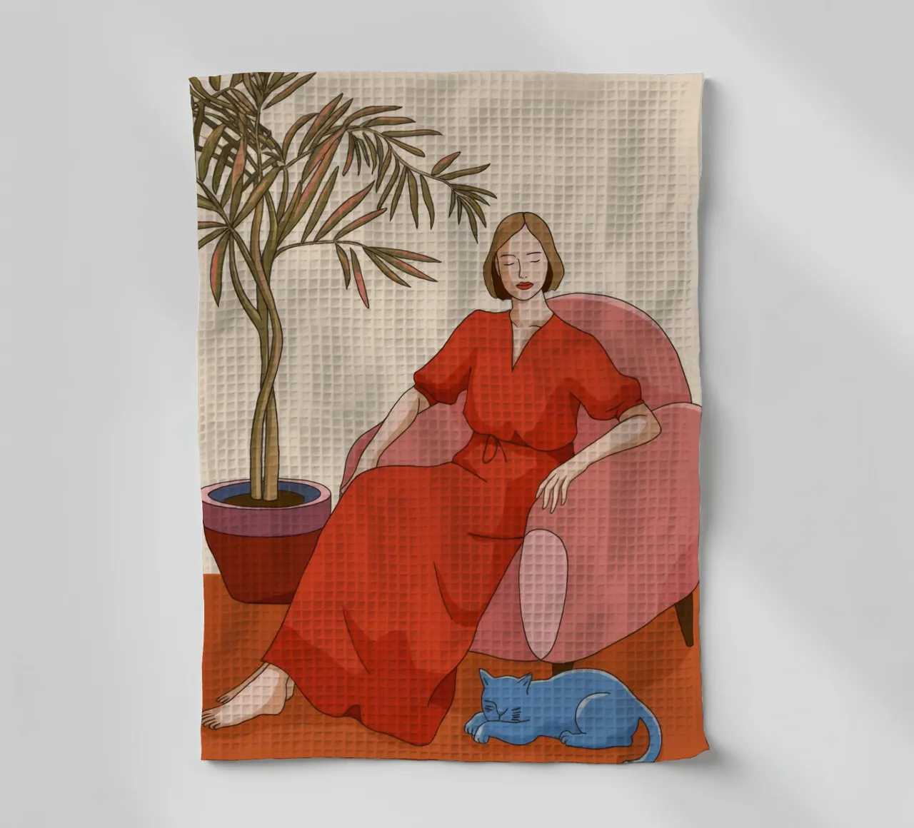 Donna in rosso canovaccio da cucina da Kamera Obskura