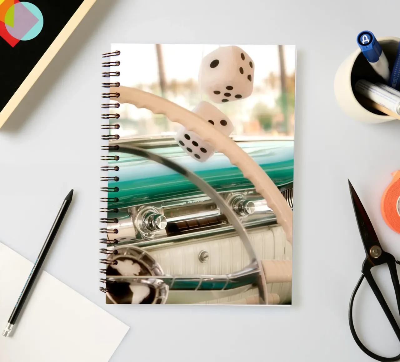 Fluffy Dice spiral notebook by Dave Hare Photography