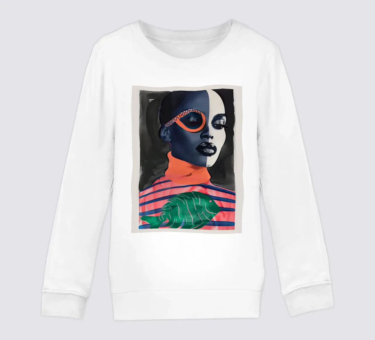 portret van een vrouw kinder sweatshirt van DaarbyN