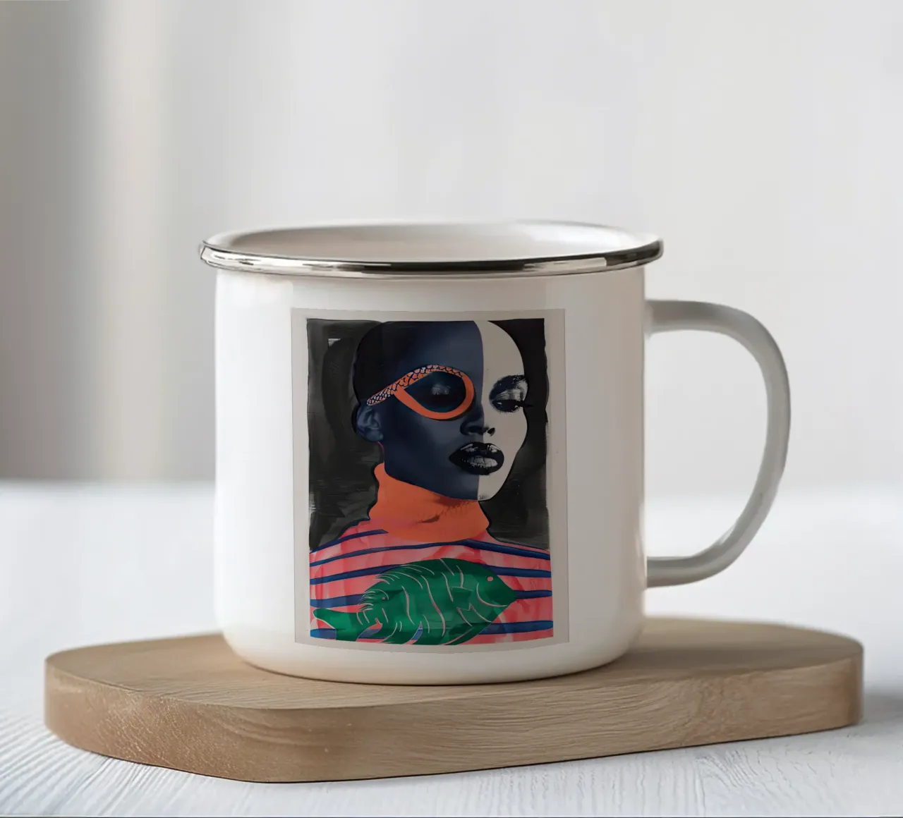 ritratto di donna tazza in smalto da DaarbyN