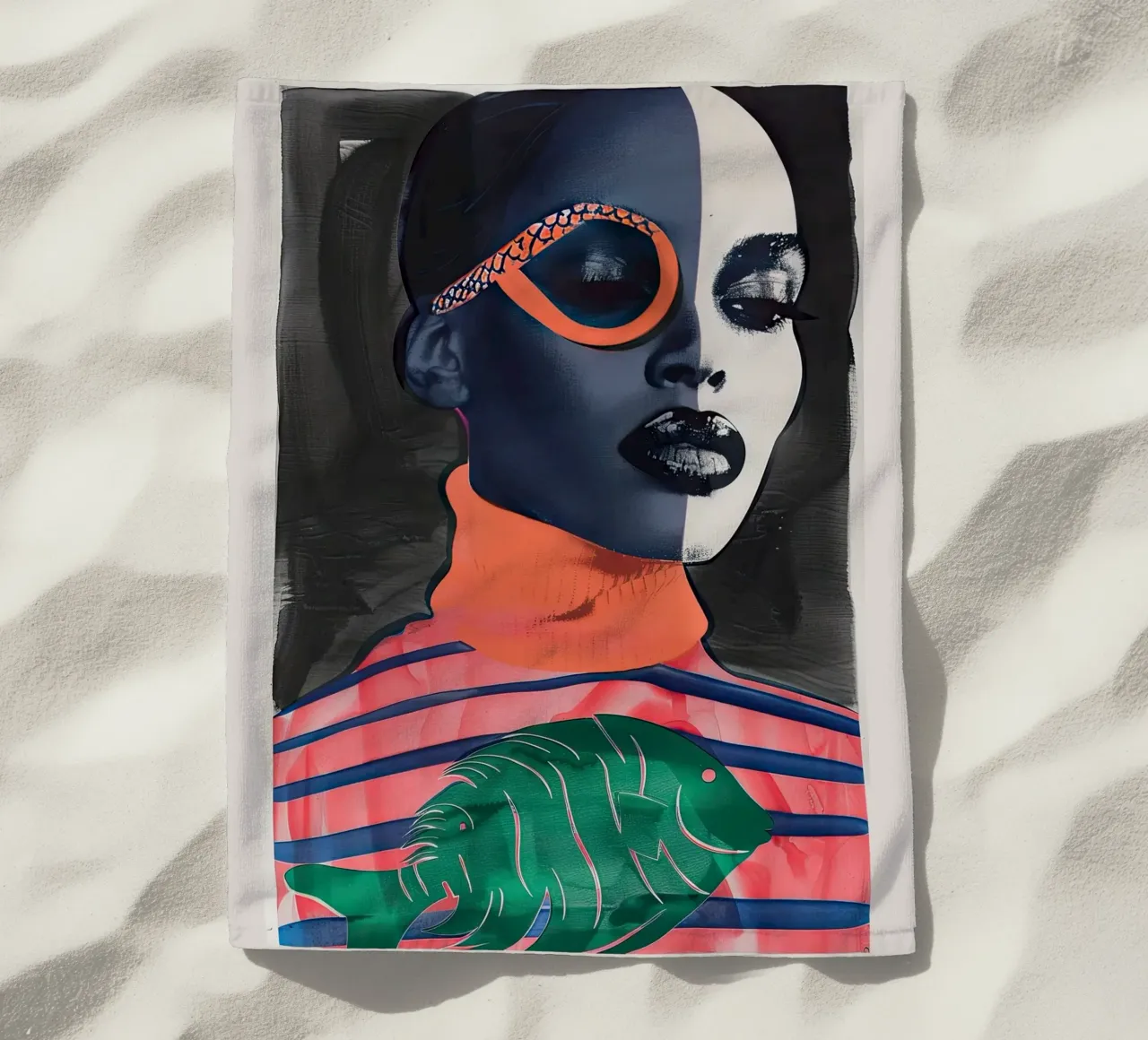portrait of a woman beach towel by DaarbyN