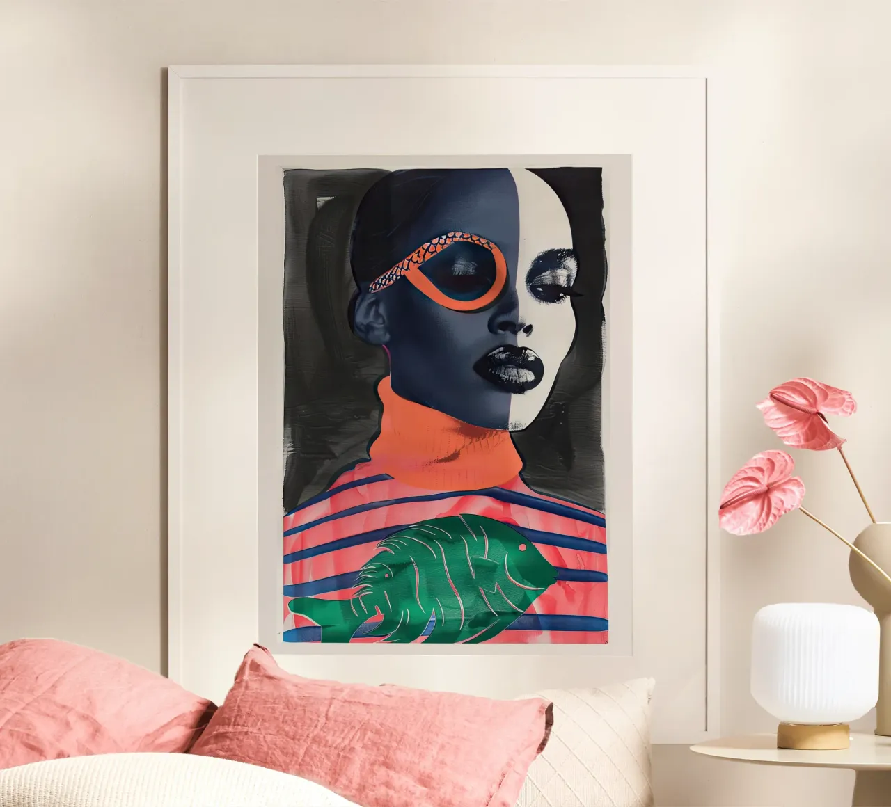 ritratto di donna poster con telaio in alluminio da DaarbyN
