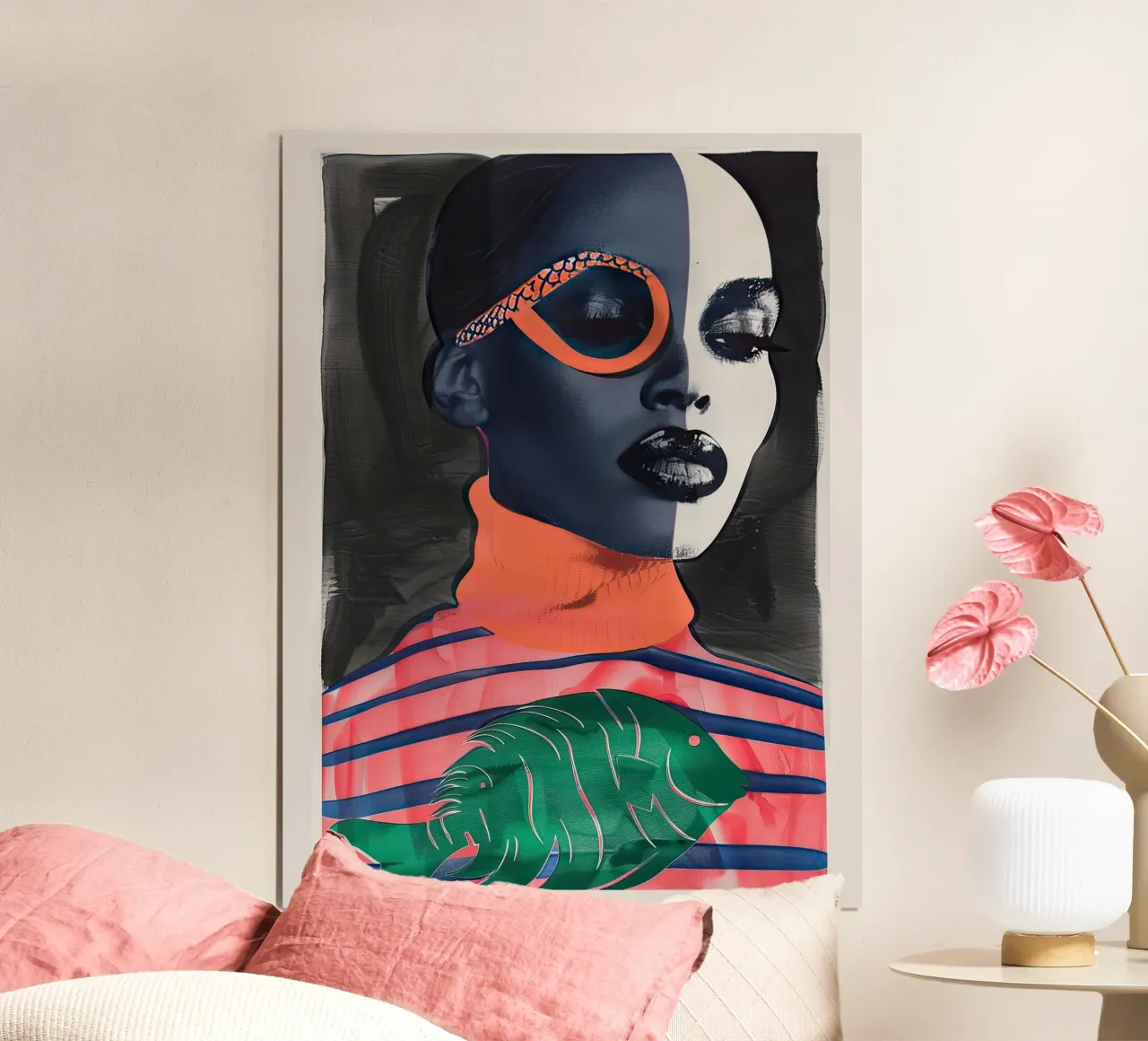 ritratto di donna poster con telaio in alluminio da DaarbyN
