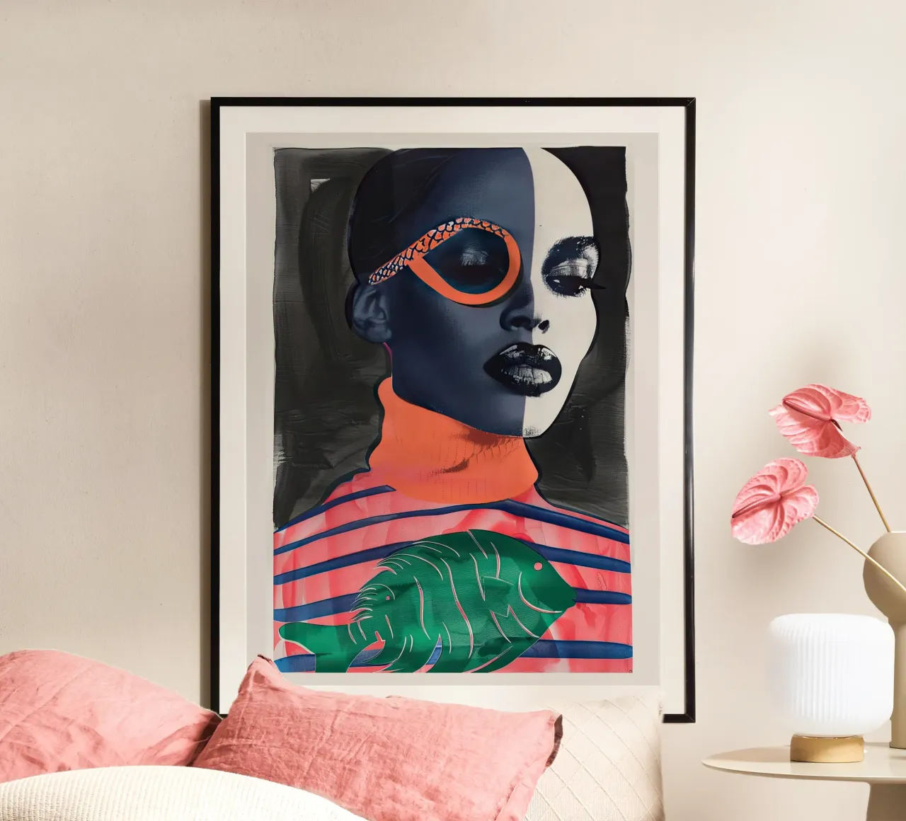ritratto di donna poster con telaio in alluminio da DaarbyN