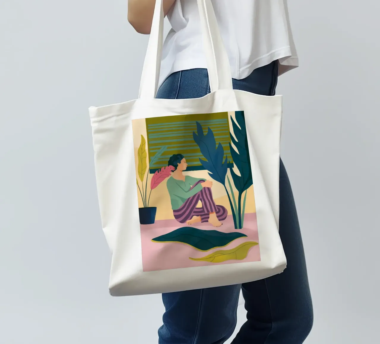 Reading by Plants tote bag by Kamera Obskura