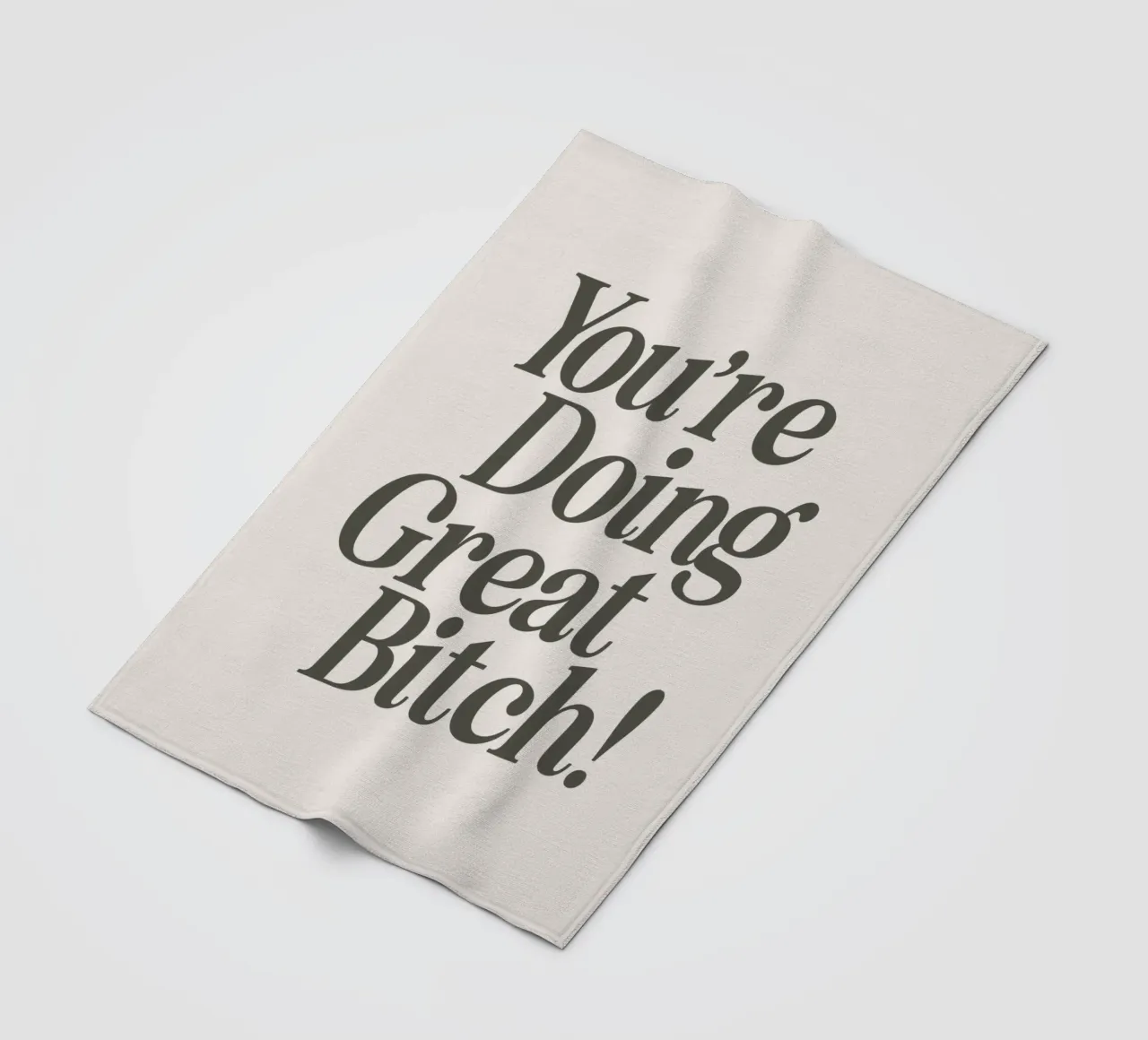 You're Doing Great Bitch Witty Empowering Typography Print fleece blanket by THE MOTIVATED TYPE