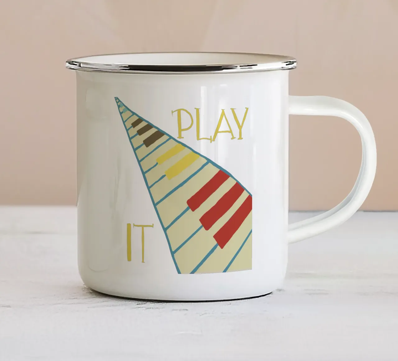 Play it -Modern Piano Art tazza in smalto da Christiane Luz Creativum
